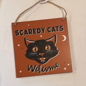 Scaredy Cats Welcome Sign - Orange